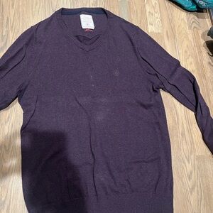 Fat Face Men's Deep Red V-Neck Sweater